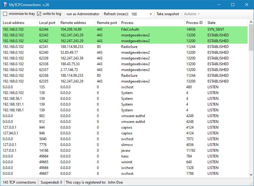 MyTCPConnections